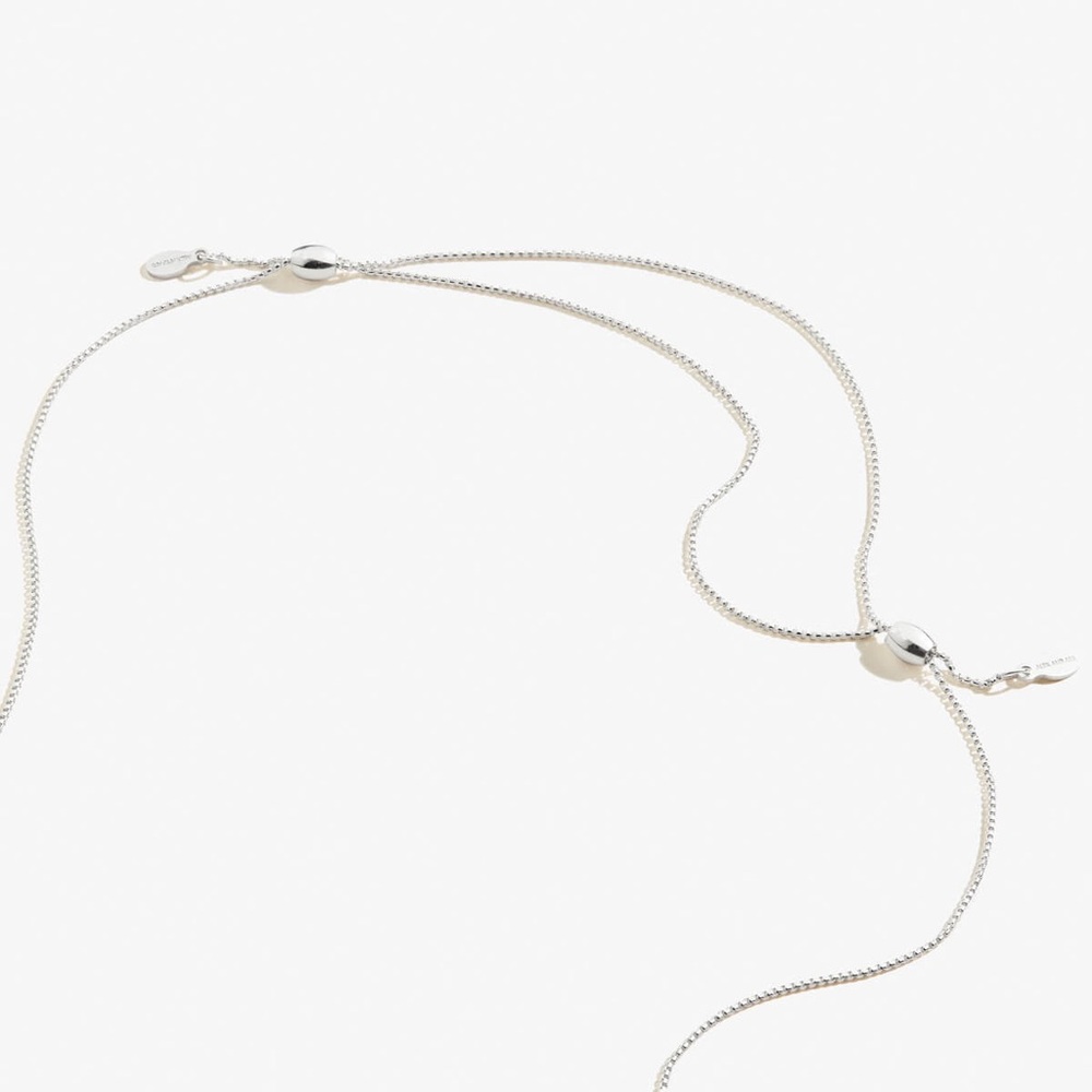 Silver Adjustable Length Bead Chain Necklace - image 5